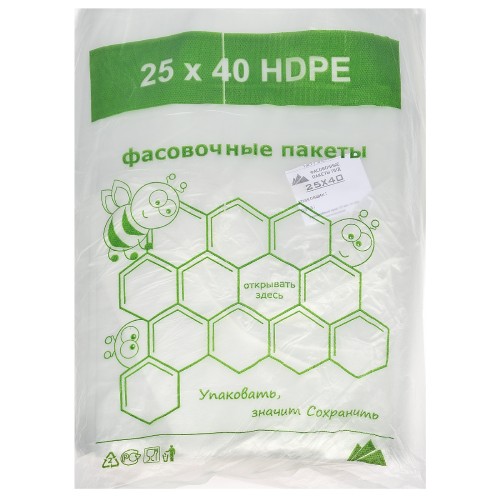 Пакет фасовочный ПНД 25х40 ЛЮКС ЗЕЛЕНЫЕ  Пчелки (1/10 упак.) в Екатеринбург — Uralhoz.ru