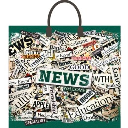 Пакет с пластиковой ручкой ПВД 37х34 (80 мкм) Новости (10/100 шт.) Интерпак