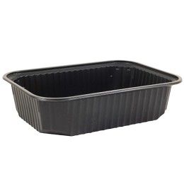 Плоское Дно контейнера  750 г (186х132х46) BRO PACK (100/500 шт.) ЧЕРНОЕ