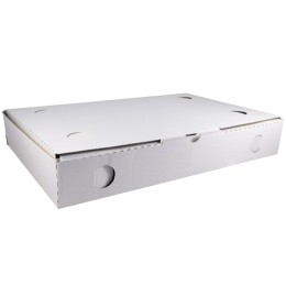 Коробка для пирога 390х250х60 белая МИКРО (50 шт.) Т11