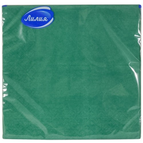 Салфетка 33х33 (2 сл.)  20 Лилия Зеленая Интенсив (1/15 шт.) 0797 в Екатеринбург — Uralhoz.ru