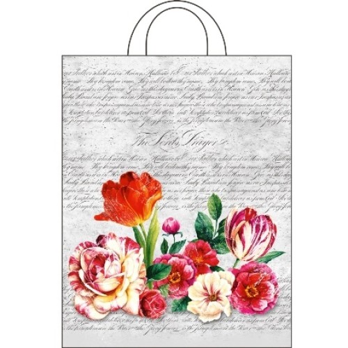 Пакет с петлевой ручкой ПВД 28х35 (55 мкм) Фреска (25/500  шт.) Интерпак в Екатеринбург — Uralhoz.ru