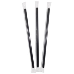 Трубочки д/BabbleTea 12х210 мм без изгиба ЧЕРНЫЕ в ИНД.ПЭ УПАКОВКЕ (250 шт.) (1/10 шт.)