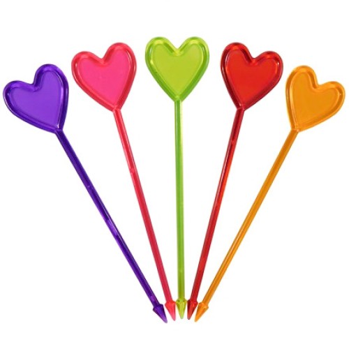 Пики пласт. Сердце цветное 85 мм (250 шт.) в ПЛАСТ.КОРОБОЧКЕ (1/20 шт.) в Екатеринбург — Uralhoz.ru