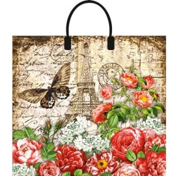 Пакет с пластиковой ручкой ПВД 37х34 (80 мкм) Манифик (10/100 шт.) Интерпак