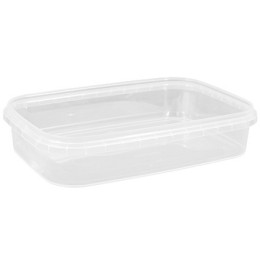 Контейнер прямоугольный  500 мл КУБ упорное кольцо+конт.замок (124х184х37,5) Перинт (150 шт.) б/к