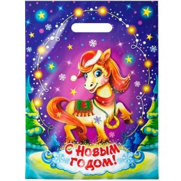 Пакет с прорубной ручкой ПВД 30х40 (35 мкм) Бурка (50/1000 шт.) Интерпак СИМВОЛ ГОДА