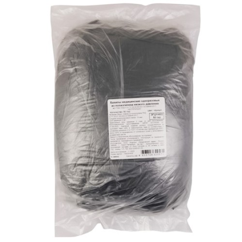 Бахилы 39 см х 14 см Экстра Плюс EleGreen черные по 100 шт. (1/50 шт.) ПНД-15/2р-Ч в Екатеринбург — Uralhoz.ru