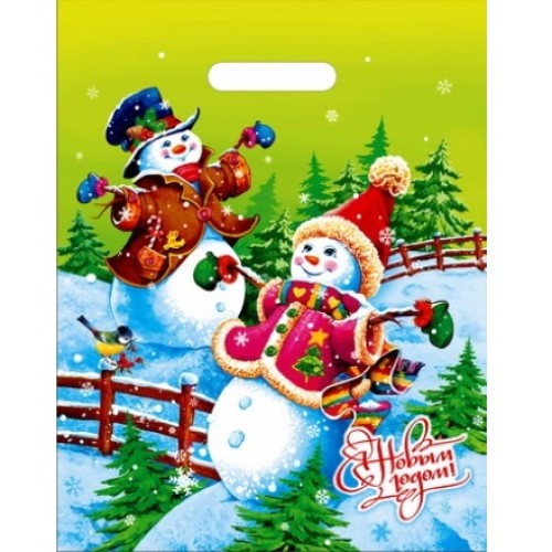 Пакет с прорубной ручкой ПВД 30х40 (35 мкм) Веселье (50/1000 шт.) Интерпак в Екатеринбург — Uralhoz.ru