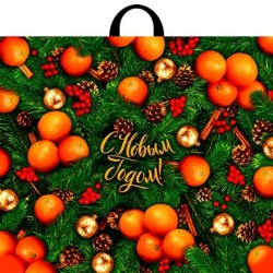 Пакет с петлевой ручкой ПВД 60х50 (70 мкм) Оранжевое настроение (25/250 шт.) Интерпак