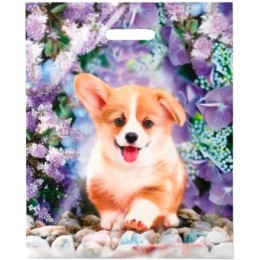 Пакет с прорубной ручкой ПВД 38х47 (60 мкм) Рыжик лам. (50/500 шт.) Интерпак