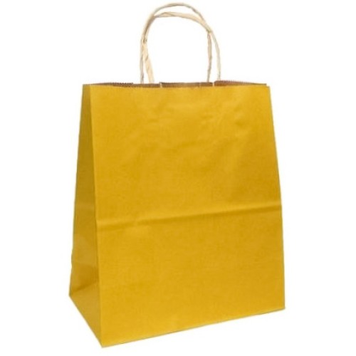 Пакет бумажный с кручеными ручками 220х120х250  80 г с печатью Yellow (25/250 шт.) 111606 в Екатеринбург — Uralhoz.ru