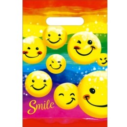 Пакет с прорубной ручкой ПВД 20х30 (30 мкм) Смешинки (100/2000 шт.) Интерпак