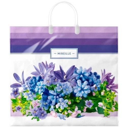 Пакет с пластиковой ручкой ПВД 38х35 (90 мкм) Мирель лам. (10/100 шт.) Интерпак в Екатеринбург — Uralhoz.ru