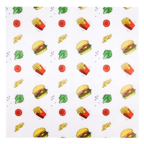 Бумага оберточная пищевая 305х305 Гамбургер Жиростойкая (500/3000 шт.) 108-023 в Екатеринбург — Uralhoz.ru