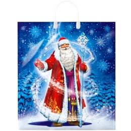 Пакет с пластиковой ручкой ПВД 40х44 (100 мкм) Владыка морозов лам. (10/100 шт.) Интерпак