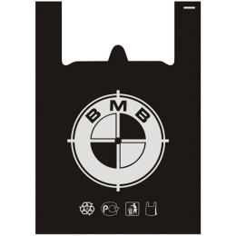 Пакет-майка ПНД 44+18х62 (20 мкм) BMB черный СОЮЗ ПАКЕТ (100/1000 шт.)