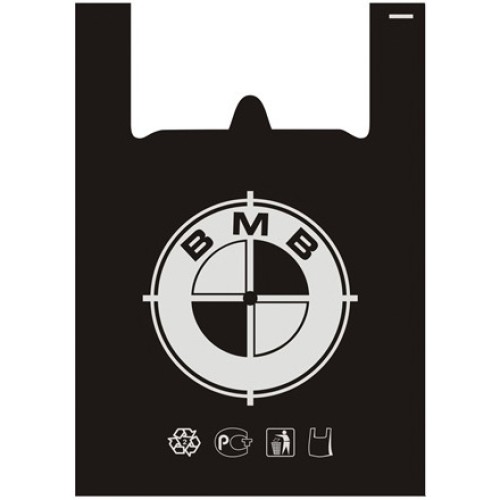 Пакет-майка ПНД 44+18х62 (20 мкм) BMB черный СОЮЗ ПАКЕТ (100/1000 шт.) в Екатеринбург — Uralhoz.ru