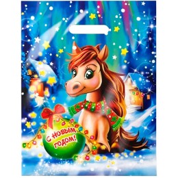 Пакет с прорубной ручкой ПВД 31х40 (60 мкм) Лошадка лам. (50/500 шт.) Интерпак СИМВОЛ ГОДА