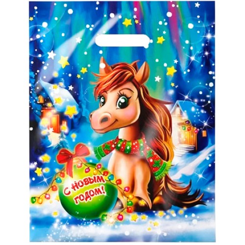 Пакет с прорубной ручкой ПВД 31х40 (60 мкм) Лошадка лам. (50/500 шт.) Интерпак СИМВОЛ ГОДА в Екатеринбург — Uralhoz.ru