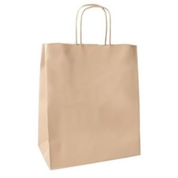 Пакет бумажный с кручеными ручками 240х140х280 крафт 70 г (300 шт.) 108-039
