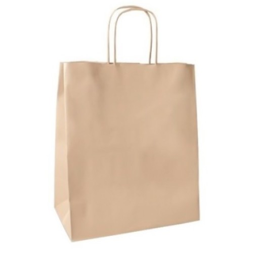 Пакет бумажный с кручеными ручками 240х140х280 крафт 70 г (300 шт.) 108-039 в Екатеринбург — Uralhoz.ru