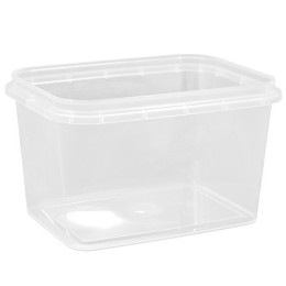 Контейнер прямоугольный  500 мл КУБ упорное кольцо+конт.замок (91х120х72) Перинт (250 шт.) б/к