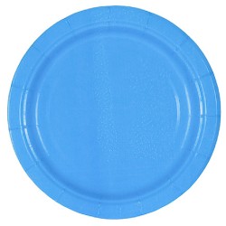 Тарелка картонная d-180 ламинированная с бортом Blue (50/500 шт.) ИнтроПластик