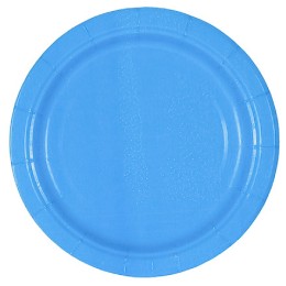 Тарелка картонная d-180 ламинированная с бортом Blue (50/500 шт.) ИнтроПластик