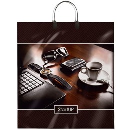 Пакет с пластиковой ручкой ПВД 40х44 (100 мкм) Стартап лам. (10/100 шт.) Интерпак