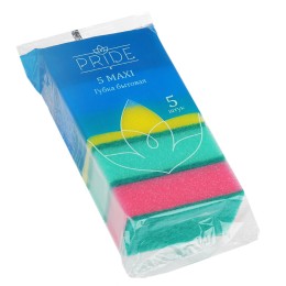 Губка д/посуды Макси с чистящим слоем (5 шт.) Прайд 90х60х35 (1/30 шт.)