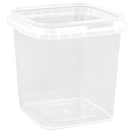 Контейнер квадратный  280 мл КУБ упорное кольцо+конт.замок (77х77х81) Перинт (496 шт.) б/к