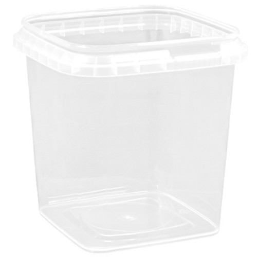 Контейнер квадратный  280 мл КУБ упорное кольцо+конт.замок (77х77х81) Перинт (496 шт.) б/к в Екатеринбург — Uralhoz.ru