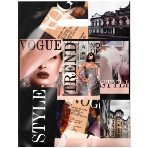 Пакет с прорубной ручкой ПВД 31х40 (60 мкм) Тренд (50/500 шт.) Интерпак в Екатеринбург — Uralhoz.ru