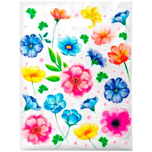 Пакет с прорубной ручкой ПВД 30х40 (35 мкм) Ситец (50/1000 шт.) Интерпак в Екатеринбург — Uralhoz.ru