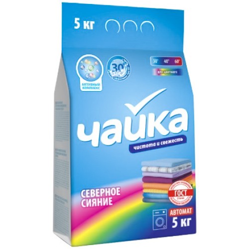 Стиральный порошок 5,0 кг Чайка-автомат Северное сияние (1/3 шт.) в Екатеринбург — Uralhoz.ru