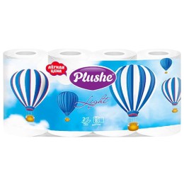 Туалетная бумага 2 сл. 8 шт. Plushe Light Белая  (1/8 шт.)
