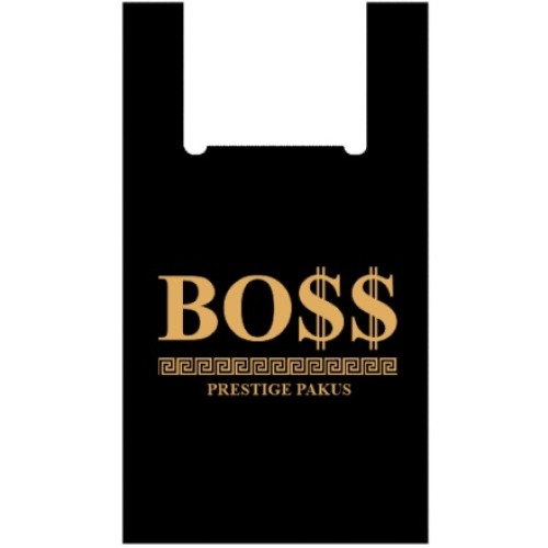 Пакет-майка ПНД 30+16х55 (25 мкм) BOSS черный Солпласт (100/1000 шт.) в Екатеринбург — Uralhoz.ru