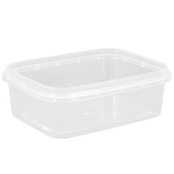 Контейнер прямоугольный  280 мл КУБ упорное кольцо+конт.замок (91х120х42) Перинт (500 шт.) б/к