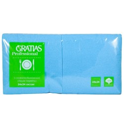Салфетка 24х24 (1 сл.) 400 бирюзовая Бигпак Интенсив Gratias (1/12 шт.)