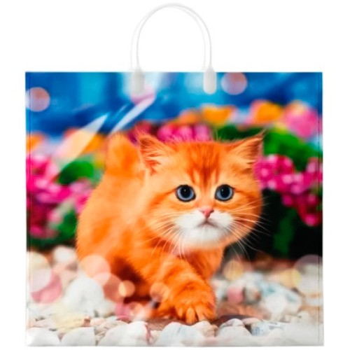 Пакет с пластиковой ручкой ПВД 38х35 (90 мкм) Пушок лам. (10/100 шт.) Интерпак в Екатеринбург — Uralhoz.ru