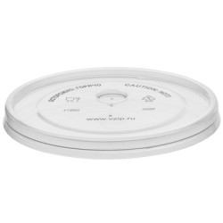 Крышка для стакана (d-90 мм) плоская с отверстием прозрачная ВЗЛП (50/1000 шт.) 3007п