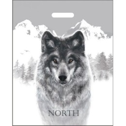 Пакет с прорубной ручкой ПВД 40х50 (80 мкм) Север (50/500 шт.) Интерпак