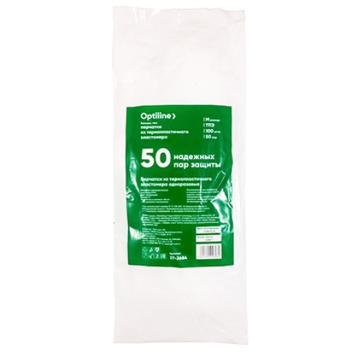 Перчатки Эластомер (100 шт.) ТПЭ/TPE OptiLine M (1/30 шт.) в Екатеринбург — Uralhoz.ru