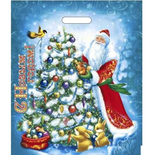 Пакет с прорубной ручкой ПВД 40х47 (45 мкм) Мороз Иванович (50/500 шт.) Интерпак в Екатеринбург — Uralhoz.ru