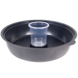 КД-106 Дно контейнера круглое 850 мл черное с соусником КадоПрим (400 шт.)