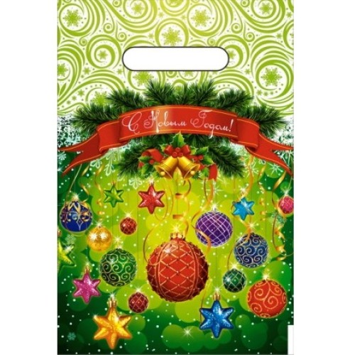 Пакет с прорубной ручкой ПВД 20х30 (30 мкм) Шарики-фонарики (100/2000 шт.) Интерпак в Екатеринбург — Uralhoz.ru