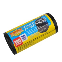 Мешок д/мусора ПНД 180 л (30 шт.) рулон черный КРЕПАК (1/10 шт.)