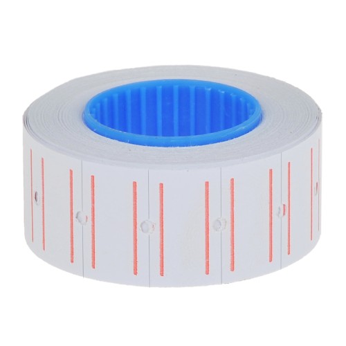 Лента для этикет пистолета МНК 21,5х12 (белая, с кр.пол, прямая) (10/270 шт.) в Екатеринбург — Uralhoz.ru