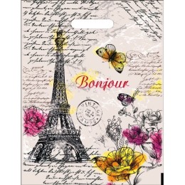 Пакет с прорубной ручкой ПВД 30х40 (35 мкм) Елисейские поля (50/1000 шт.) Интерпак